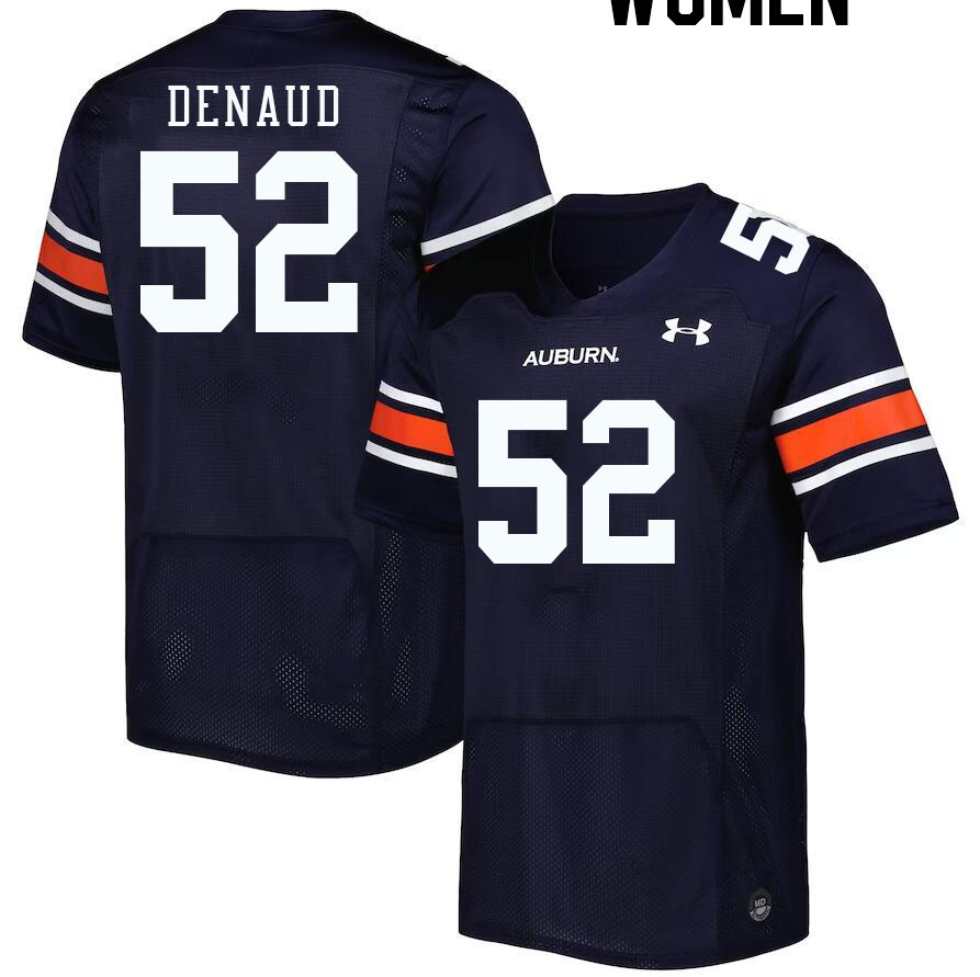 Women #52 Wilky Denaud Auburn Tigers College Football Jerseys Stitched-Navy